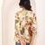 Navy blue tropical print angrakha style cotton kurta top