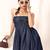 Navy blue tropical print angrakha style cotton kurta top