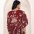 Navy blue tropical print angrakha style cotton kurta top