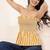 Navy blue tropical print angrakha style cotton kurta top