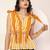 Navy blue tropical print angrakha style cotton kurta top