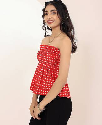 Navy blue tropical print angrakha style cotton kurta top 3