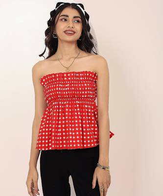 Navy blue tropical print angrakha style cotton kurta top 4