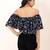 Navy blue tropical print angrakha style cotton kurta top