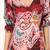 Navy blue tropical print angrakha style cotton kurta top