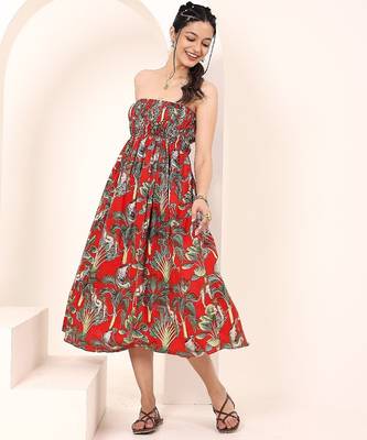 Navy blue tropical print angrakha style cotton kurta top 3