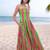 Navy blue tropical print angrakha style cotton kurta top