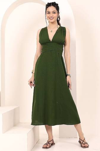 Navy blue tropical print angrakha style cotton kurta top