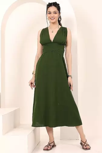 Navy blue tropical print angrakha style cotton kurta top