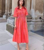 Navy blue tropical print angrakha style cotton kurta top