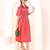 Navy blue tropical print angrakha style cotton kurta top