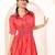 Navy blue tropical print angrakha style cotton kurta top