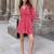 Navy blue tropical print angrakha style cotton kurta top