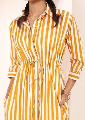 Navy blue tropical print angrakha style cotton kurta top 5