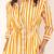 Navy blue tropical print angrakha style cotton kurta top