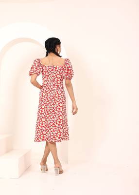 Navy blue tropical print angrakha style cotton kurta top 5