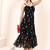 Navy blue tropical print angrakha style cotton kurta top