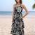 Navy blue tropical print angrakha style cotton kurta top