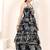 Navy blue tropical print angrakha style cotton kurta top