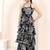 Navy blue tropical print angrakha style cotton kurta top