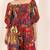 Navy blue tropical print angrakha style cotton kurta top