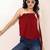 Navy blue tropical print angrakha style cotton kurta top