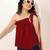 Navy blue tropical print angrakha style cotton kurta top