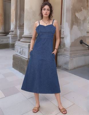 Navy blue tropical print angrakha style cotton kurta top 1