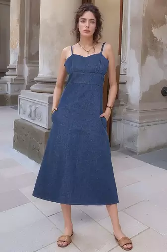 Navy blue tropical print angrakha style cotton kurta top