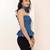 Navy blue tropical print angrakha style cotton kurta top