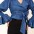 Navy blue tropical print angrakha style cotton kurta top