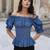 Navy blue tropical print angrakha style cotton kurta top