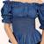 Navy blue tropical print angrakha style cotton kurta top