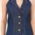 Navy blue tropical print angrakha style cotton kurta top