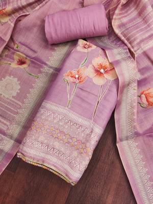 Women's onion cotton silk embroidered unstitched dress material 1
