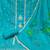 Women's blue premium roman cotton embroidered unstitched dress material