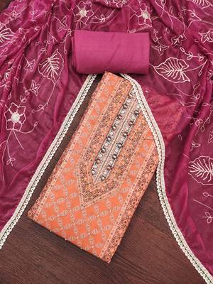 Women's rani cotton handwork unstitched dress material 1