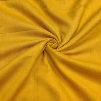 Women's yellow cotton silk embroidered unstitched dress material 4