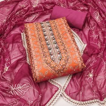 Women's rani cotton handwork unstitched dress material 2