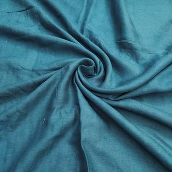 Women's blue silk embroidered unstitched dress material 4