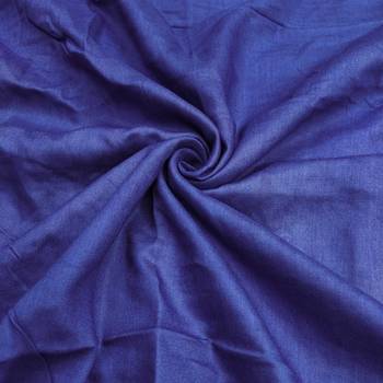 Women's navy blue silk embroidered unstitched dress material 4