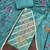 Women's blue silk handwork unstitched dress material