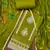 Women's parrot green premium roman cotton embroidered unstitched dress material