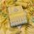 Women's yellow premium roman cotton embroidered unstitched dress material
