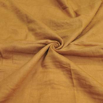 Women's mustard silk embroidered unstitched dress material 4