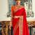 Women's red soft silk woven woven saree with unstitched blouse piece