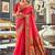 Women's pink soft silk woven saree with unstitched silk blouse piece