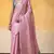 Women's pink tissue silk blend solid  saree with unstitched silk blend blouse piece