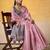 Women's pink tissue silk solid  saree with unstitched silk blouse piece