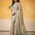 Women's beige tissue silk solid  saree with unstitched silk blouse piece